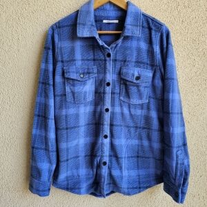 O'Neil Women's Medium Soft Shacket Flannel Blue Plaid